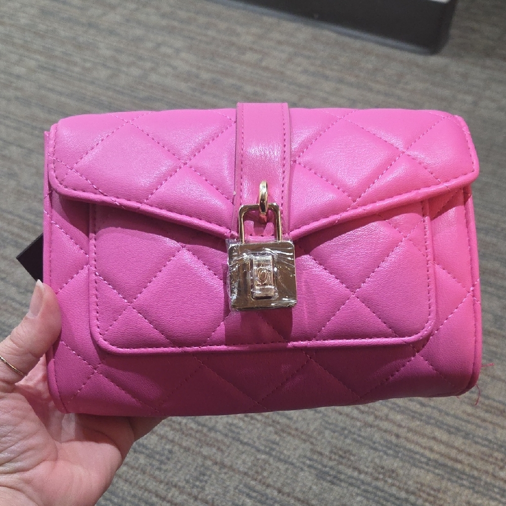 bebe Pink Quilted Crossbody